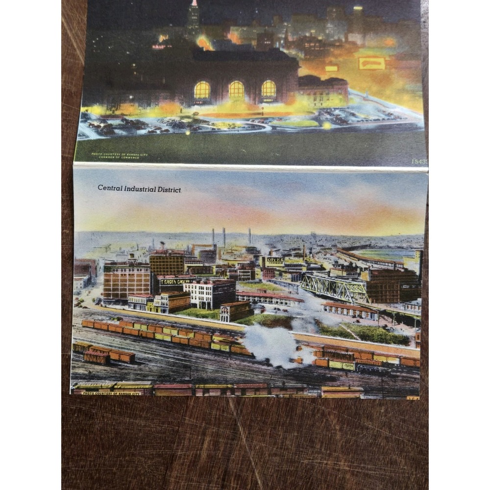 40s Vintage SOUVENIR FOLDER of GREATER KANSAS CITY Postcard Album, Attractions - Picture 8 of 14